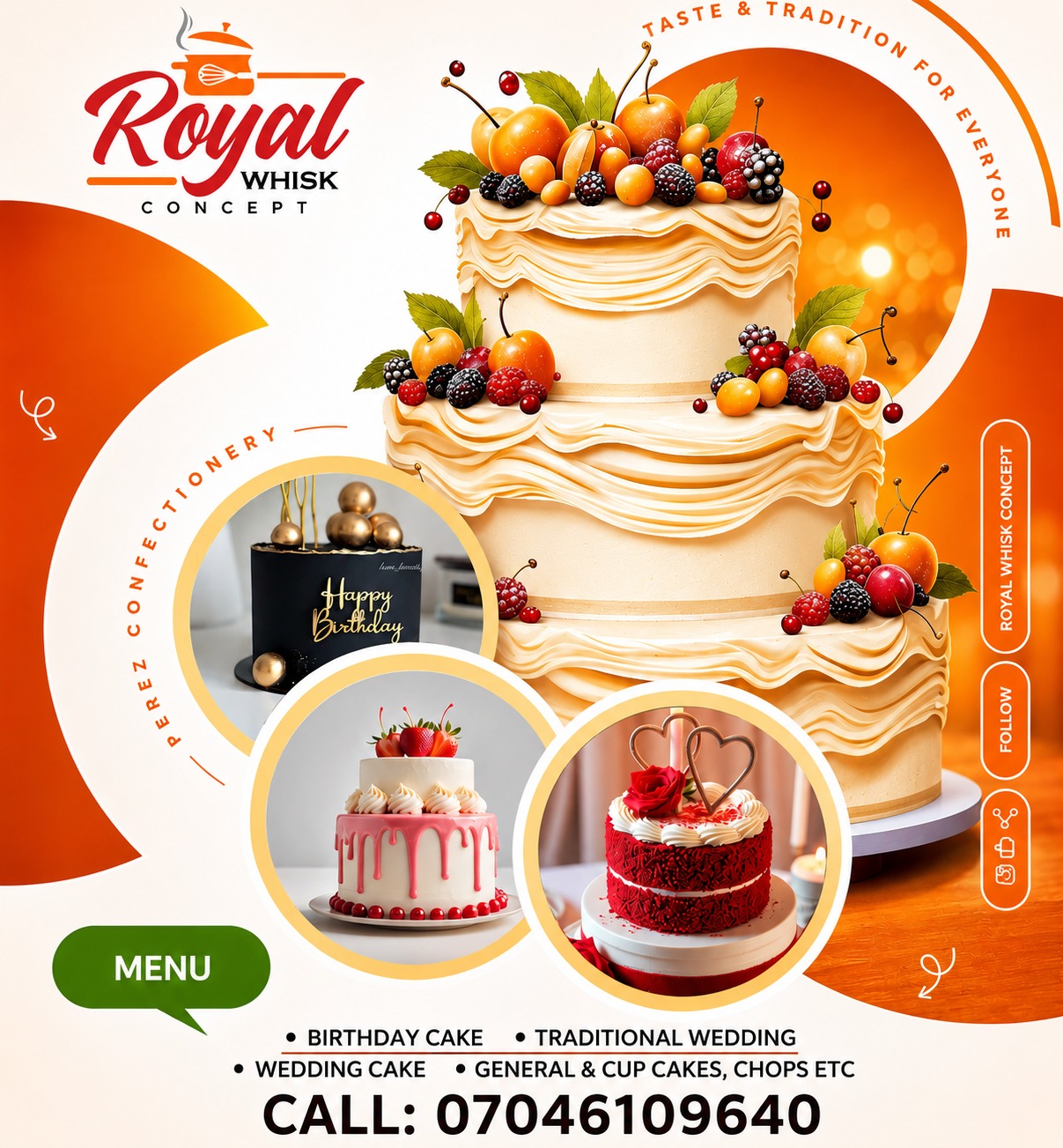 All kinds of cake