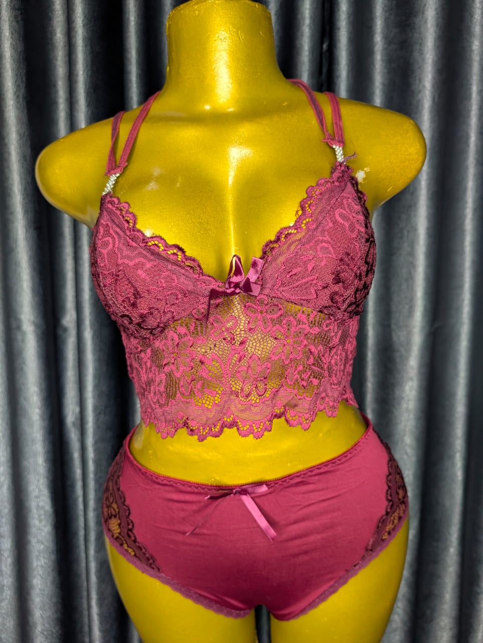 Very fitting Wine colour sexy lingerie