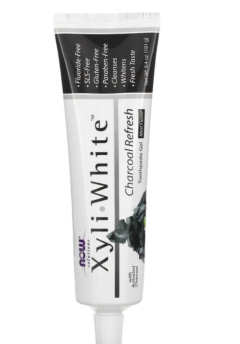now foods solutions xyliwhite toothpaste gel charcoal