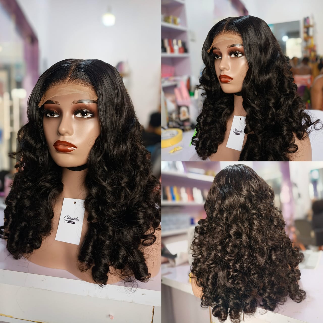 18 inches Layered Vietnamese Raw Donor Hair Unit with 5x5 HD Lace Closure